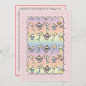 フェアリーお洒落マーメイドとエンジェルパーティー招待状 招待状 (正面/裏面)