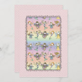 フェアリーお洒落マーメイドとエンジェルパーティー招待状 招待状 (正面/裏面)