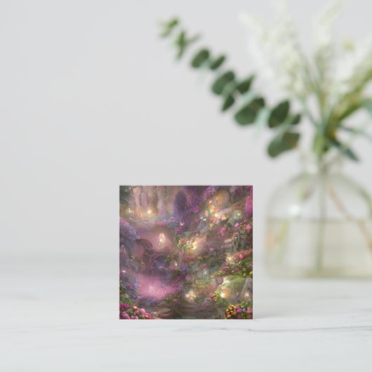 フェアリーお洒落ランドの背景 スクエア名刺 (スタンド正面)