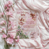 フェアリーお洒落ーをテーマにした1回目の誕生日招待状 招待状