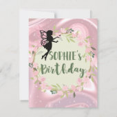 フェアリーお洒落子供の誕生日招待カード 招待状 (裏面)