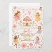 フェアリーお洒落誕生日招待状 招待状 (正面/裏面)