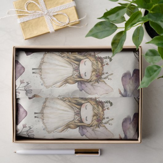 フェアリーお洒落&マッシュルームフラワーガーデンデコップページ 薄葉紙 (ギフト)