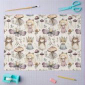 フェアリーお洒落&マッシュルームフラワーガーデンデコップページ 薄葉紙 (クラフト)