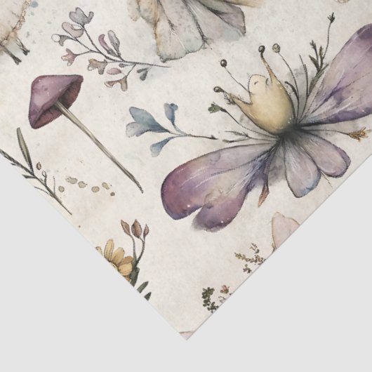 フェアリーお洒落&マッシュルームフラワーガーデンデコップページ 薄葉紙 (詳細)