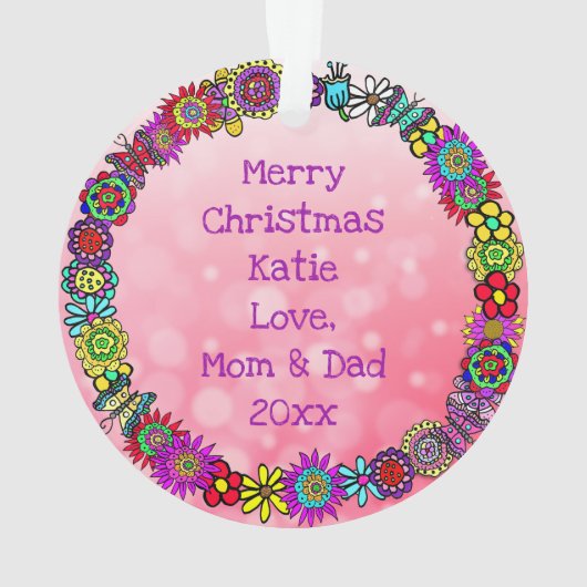 フェアリーかわいらしとユニコーンのクリスマスの装飾 オーナメント (裏面)