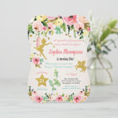 フェアリーとユニコーンの最初の誕生日の招待 招待状 (スタンド正面)