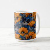 フェアリーのレンツとオレンジ色のケシの花のマグ コーヒーマグカップ (正面右)