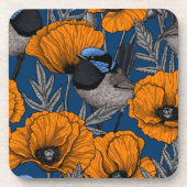 フェアリーのレンツとオレンジ色のケシの花 コースター (正面)