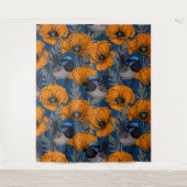 フェアリーのレンツとオレンジ色のケシの花 タペストリー (正面)