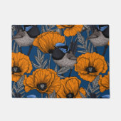 フェアリーのレンツとオレンジ色のケシの花 ドアマット (正面)