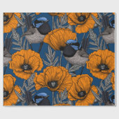 フェアリーのレンツとオレンジ色のケシの花 ラッピングペーパー (フラット)