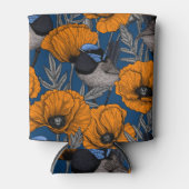 フェアリーのレンツとオレンジ色のケシの花 缶クーラー (正面)