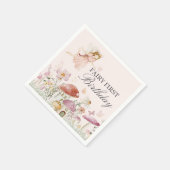 フェアリーの最初の誕生日パーティードテーブルデコール スタンダードカクテルナプキン (角)