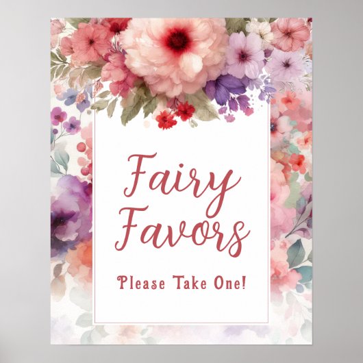 フェアリーはフェアリーコアガーデンバースデーパーティーサインを引き立てる ポスター (正面)