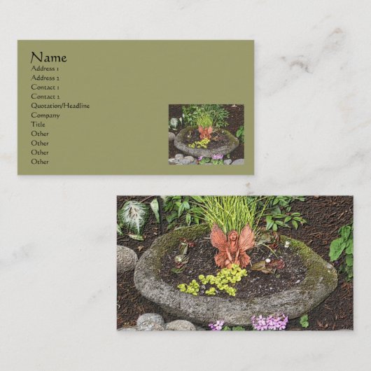 フェアリーインガーデン自然アートビジネスカード 名刺 (正面/裏面)