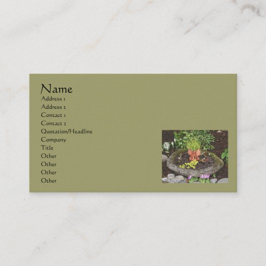 フェアリーインガーデン自然アートビジネスカード 名刺 (正面)