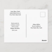 フェアリーインワイルドフラワーガーデン誕生日 ポストカード (裏面)