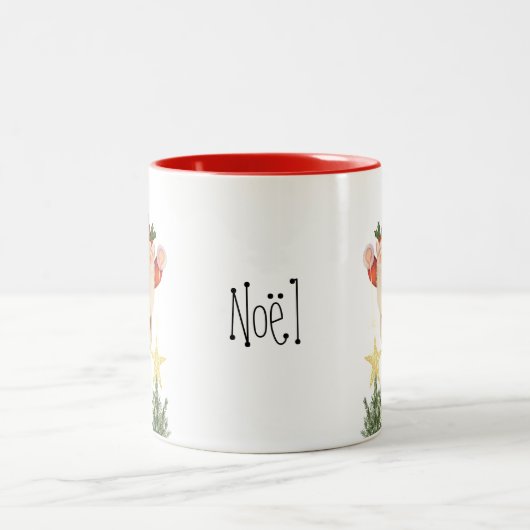 フェアリーウィングサンタツートーンパーソナライズコーヒーマグ ツートーンマグカップ (中央)