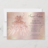 フェアリーウィングバラ金ゴールドガウン | テラコッタコーラルシェン 招待状 (正面)