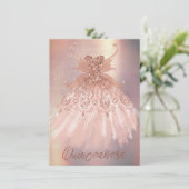 フェアリーウィングバラ金ゴールドガウン | テラコッタコーラルシェン 招待状 (スタンド正面)