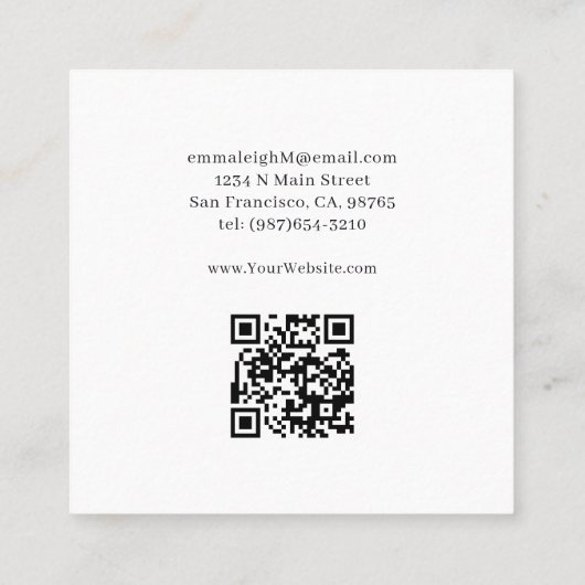 フェアリーウィングフローラムーンジュエリーの快楽 スクエア名刺 (裏面)