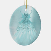 フェアリーウィングミントガウン | ルクスパールグリーンアクアシェン セラミックオーナメント (右)