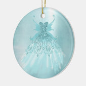 フェアリーウィングミントガウン | ルクスパールグリーンアクアシェン セラミックオーナメント (左)