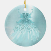フェアリーウィングミントガウン | ルクスパールグリーンアクアシェン セラミックオーナメント (裏面)