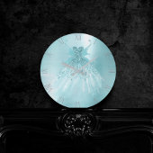 フェアリーウィングミントガウン | ルクスパールグリーンアクアシェン ラウンド壁時計