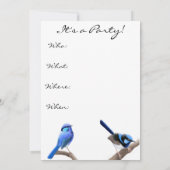 フェアリーウォレンソンバードパーティの招待状 招待状 (裏面)