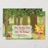 フェアリーウッドランドバースデーパーティ招待状 招待状 (正面/裏面)