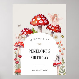 フェアリーウッドランド誕生日ウェルカム ポスター