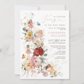 フェアリーエレガントフラワーガーデンガールベビーシャワー 招待状 (正面)