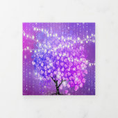 フェアリーエレガントライトプラムピンクハートリーフ結婚ズ 三つ折り招待状 (カバー)