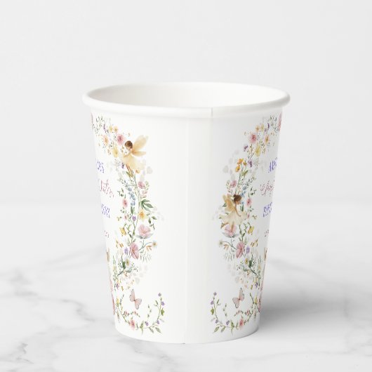 フェアリーエレガントワイルドフラワーガーデンバースデーパーティー 紙コップ (右)