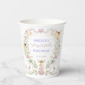 フェアリーエレガントワイルドフラワーガーデンバースデーパーティー 紙コップ (正面)