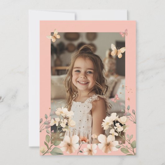 フェアリーエンチャントガーデン誕生日招待状カード 招待状 (裏面)