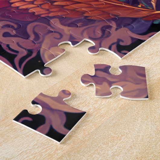 フェアリーカラフルエンジェルウィングスファンタジーアート ジグソーパズル (側面)