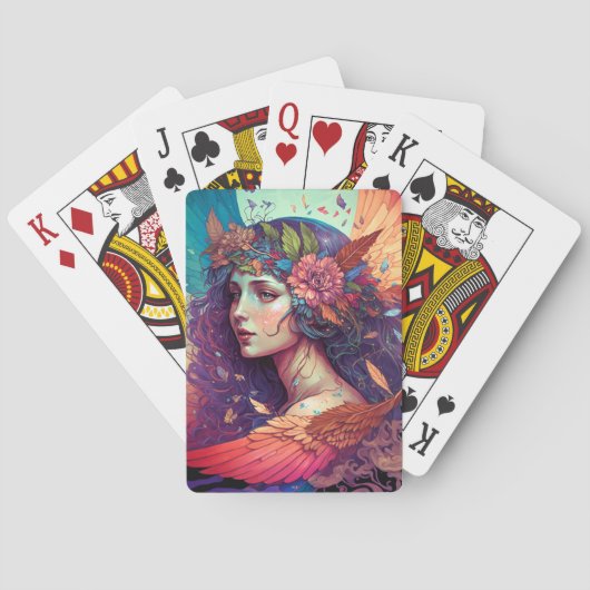 フェアリーカラフルエンジェルウィングスファンタジーアート トランプ (裏面)