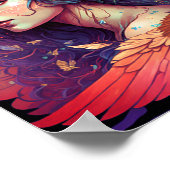 フェアリーカラフルエンジェルウィングスファンタジーアート ポスター (角)