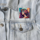 フェアリーカラフルエンジェルウィングスファンタジーアート 缶バッジ (インサイチュ)