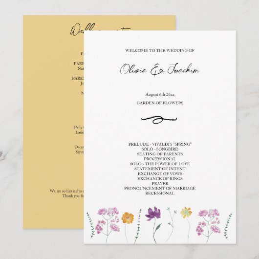 フェアリーカラフルガーデンウォーターカラーハンド絵を描ー プログラム (正面/裏面)