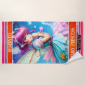 フェアリーカラフルガーリープリンセス ビーチタオル (正面)