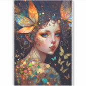 フェアリーカラフル蝶ファンタジーアート シール (正面)