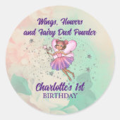 フェアリーカラフル誕生日 ラウンドシール (正面)