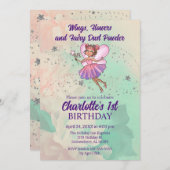 フェアリーカラフル誕生日 招待状 (正面/裏面)