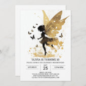 フェアリーガーデンアドベンチャー誕生日 招待状 (正面/裏面)