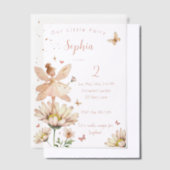 フェアリーガーデンガールフォト誕生日 ベラム紙招待状 (オフセット)