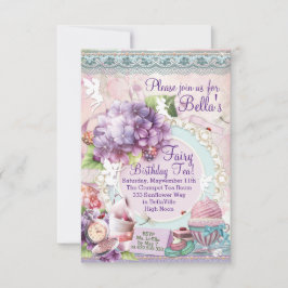 フェアリーガーデンティーパーティの招待状 招待状